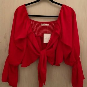 TIE FRONT CROP TOP